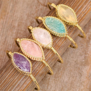 Elegant Amethyst Gold Cuff Bracelet For Her