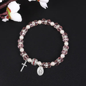 Christian Gifts for Women Girls Natural Stone Cross Bracelet