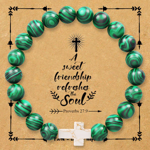 Natural stone cross bracelet