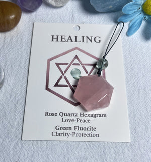 Natural crystal pendant-hexagon star crystal ornament