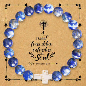 Natural stone cross bracelet