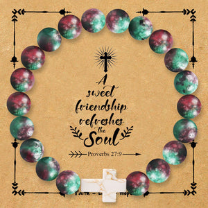 Natural stone cross bracelet