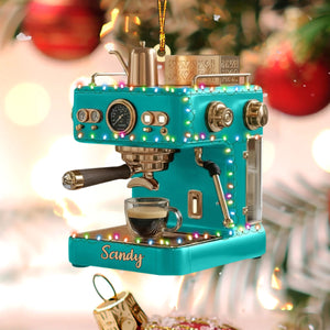 Personalized Espresso Machine Ornament,Mini Coffee Maker Decor