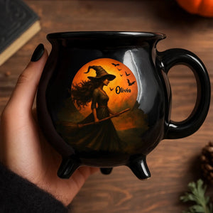 Witching You A Wicked Brew - Personalized Halloween Witch Cauldron Mug