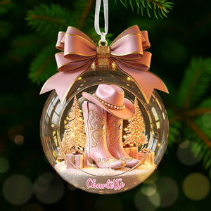 Cowgirl Boots Ornament - Personalized Christmas Gift For Cowgirl