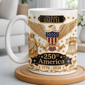America Patriotic Eagle Personalized Custom Coffee Mug