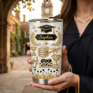 Custom Name 3D Effect Personalized Graduation Tumbler