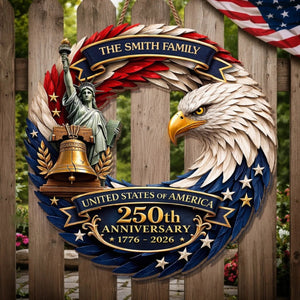 Custom Family Wood Sign Personalized America 250th Anniversary Gifts
