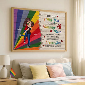The Day I Met You Couple LGBT Personalized Poster, Pride Month Gift