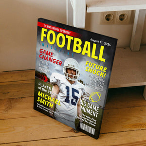 Custom Football Magazine Cover, Great Gift for Football Lovers, Gift For American Football Player, Personalized American Football Gifts
