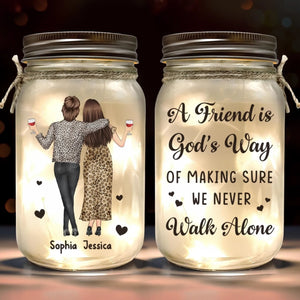 Custom Mason Jar Light - Personalized Christmas Best Friend Birthday Gifts For Women, Besties, Sisters, BFF