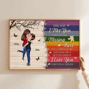 The Day I Met You Couple LGBT Personalized Poster, Pride Month Gift