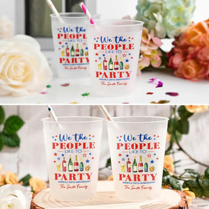 We The People Like To Party US 250Th Anniversary - Family Personalized Frosted Cups