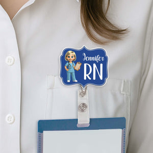 Custom Cheerful Cartoon Nurse Badge Reel,Acrylic Badge Reel,Gift For Nurses and Healthcare Workers