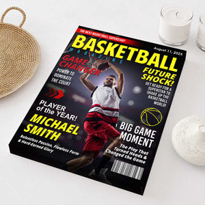 Custom Basketball Magazine Cover, Gift For Basketball Player, Graduation Gift For Basketball Player, Personalized Basketball Gifts