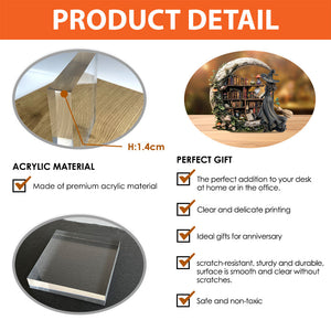 Beautiful Witch - Personalized Witch Custom Shaped Acrylic Plaque