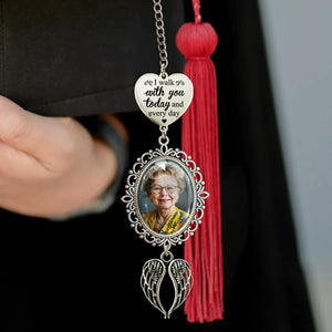 Graduation Day Walking Beside You Custom Tassel Photo Charm - Personalized Graduation Gifts For Graduate