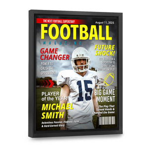 Custom Football Magazine Cover, Great Gift for Football Lovers, Gift For American Football Player, Personalized American Football Gifts