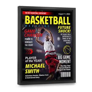 Custom Basketball Magazine Cover, Gift For Basketball Player, Graduation Gift For Basketball Player, Personalized Basketball Gifts