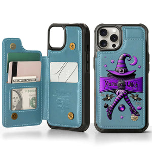 Halloween Gift For Grandma, Mama Witch - Personalized Mother Wallet Phone Case