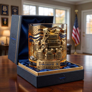 Legendary Police Dad Whiskey Glass โ Personalized Gifts For Police Officer