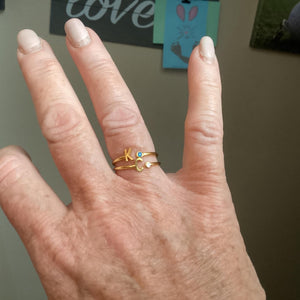 Personalized Initial Birthstone Ring,Dainty Ring for Women