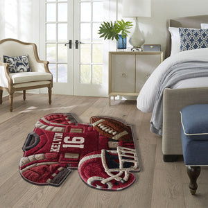 Love Football - Personalized Football Non-Slip Tufted Rug