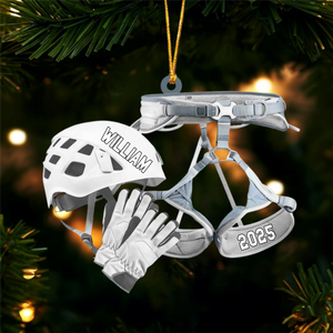 Rock Climbing Equipment Personalized Christmas Ornament, Gift for Rock Climbing Enthusiast