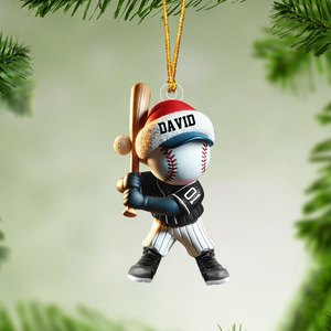 Personalized Name Baseball Ornament Baseball Lover Christmas Gift