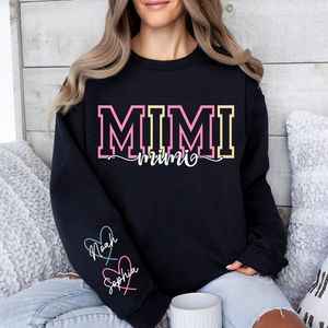 Personalized Grandma Name Sweatshirt, Warm Gift for Grandma And Grandchild