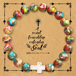 Natural stone cross bracelet