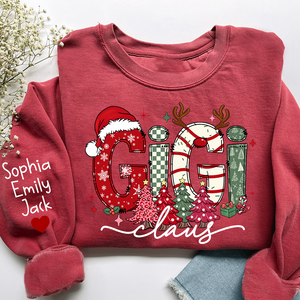 Personalized Christmas Grandma Sweatshirt, Tree Christmas For Grandma, Gift Gigi And Kids