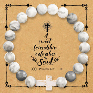 Natural stone cross bracelet