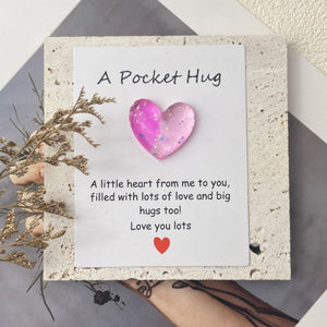 Pocket Hug Heart Token with Inspirational Greeting Card,Ideal Gift for Mother's Day