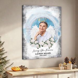 Memorial Personalized Canvas Poster - Custom Photo Sympathy Gifts, Loss Of Loved One, Loving You Forever