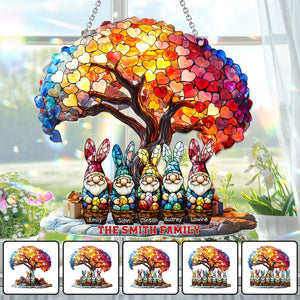 Happy Easter Personalized Family Window Hanging Suncatcher Ornament