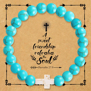 Natural stone cross bracelet