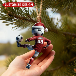 Soccer Player Ornament - Personalized Christmas Gifts For Soccer Lover