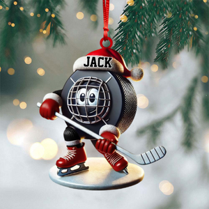 Personalized Name Ice Hockey Ornament Christmas Gift For Hockey Fans