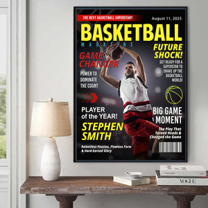 Custom Basketball Magazine Cover, Gift For Basketball Player, Graduation Gift For Basketball Player, Personalized Basketball Gifts