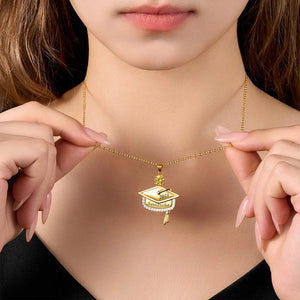 Personalized Graduation Cap Birthstone Pendant Necklace Gift for Her/Girlfriend/Daughter