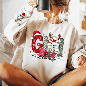 Personalized Christmas Grandma Sweatshirt, Tree Christmas For Grandma, Gift Gigi And Kids