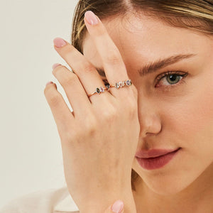 Dainty Personalized Mothers Birthstone Family Ring