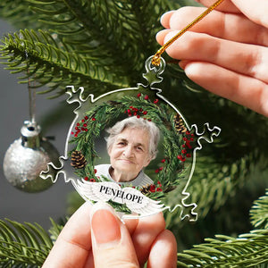 You Always In My Heart - Personalized Photo Snowflakes Shaped Glass Ornament