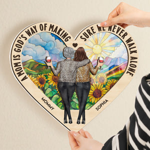 Mother And Daughter Forever Linked Together - Personalized Wood And Acrylic Wood Sign