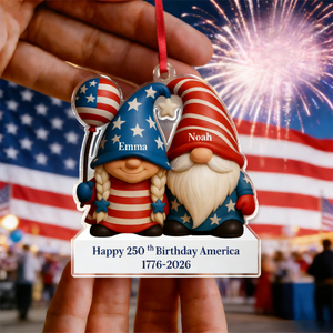 Couple Happy 250th Anniversary American Personalized Acrylic Ornament