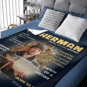 Custom Fishing Magazine Cover Blanket, Personalized Gift For Fishermen,Fishing Dad Gift, Angler Funny Fisherman Gift