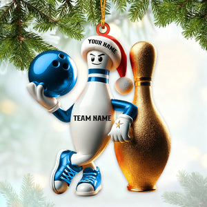 Custom Name Bowling Personalized Acrylic Ornament Christmas Gift for Bowling Lover