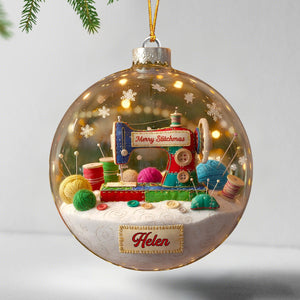 Merry Sewing Christmas Ornament - Personalized Gifts for Sewing Lovers