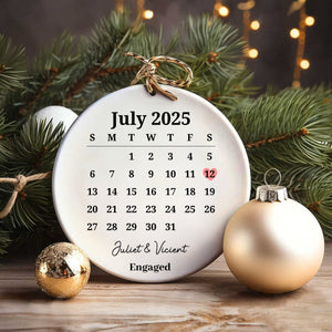 Personalized Married ceramic Ornament, Wedding Gift, Wedding Date ornament